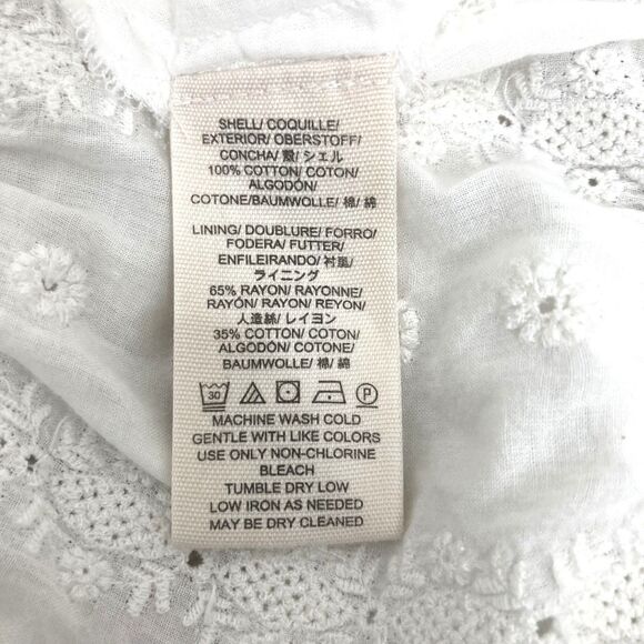 Free People Eyelet Flounce Dress XS White Crochet Tiered Boho Mini - Picture 14 of 16